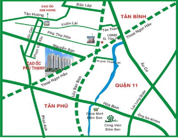 Căn hộ cao cấp Phú Thạnh Apartment có vị trí đẹp